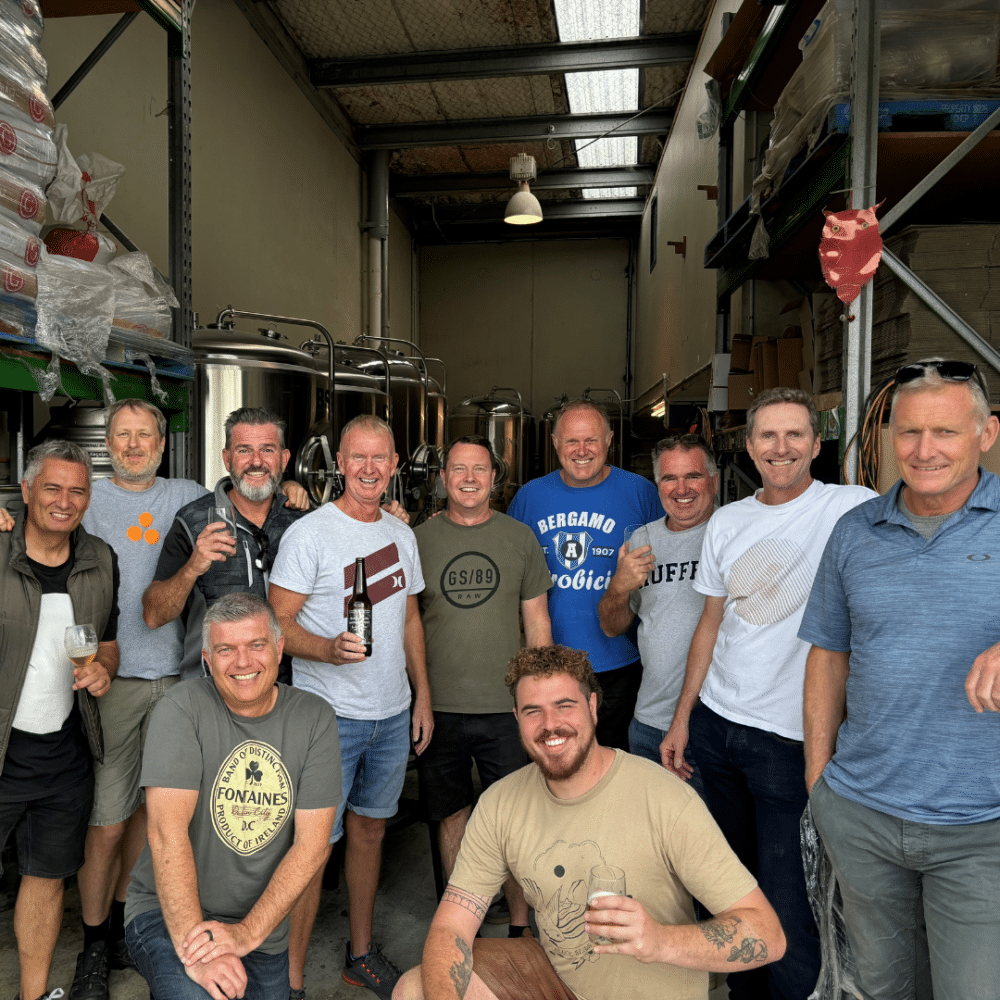 Group of men at a brewery.