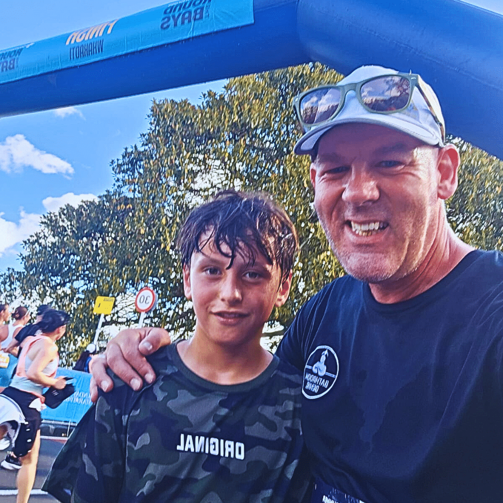 mick and amokura at the end of a race