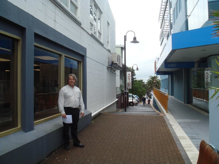 Richard Aston outside the original office space.