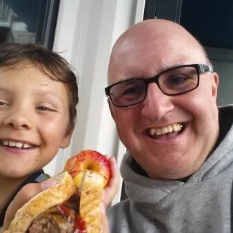 Albert and Sam having fun